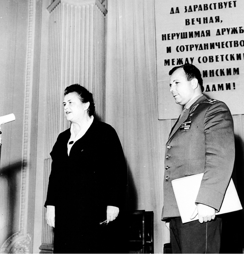 A cosmonaut at an official reception